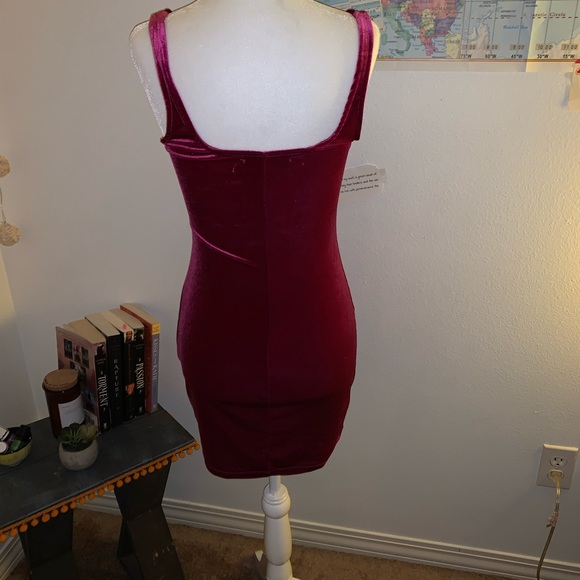 Urban Outfitters Hot Pink Velvet Dress - Picture 3 of 8